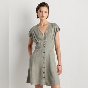 Quince Vintage Wash Tencel Button Dress